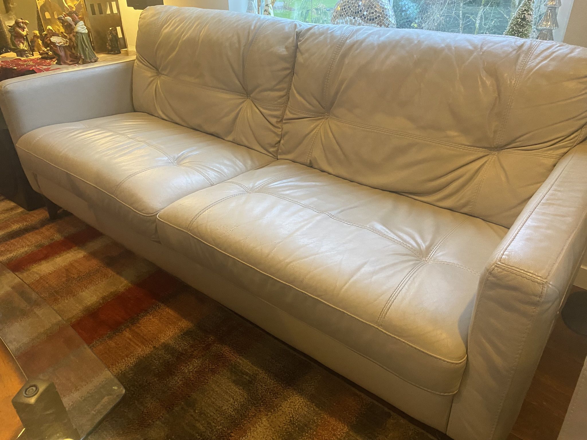 Beige 3 Piece Sofa With Chair And Ottoman