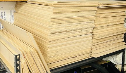 Precut 31"x17"x1/4" sheets of unfinished maple. 115 sheets available. $10 per sheet or make offer. 