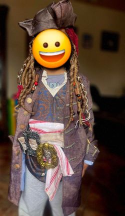 DISNEYS Jack Sparrow Pirate Costume for kid size 4-6 BRAND NEW