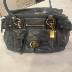 Blue Leather Coach Purse 