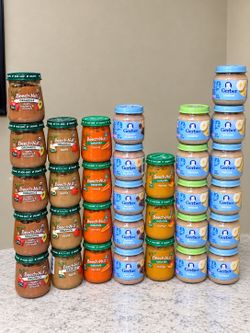 30 Count Gerber & Beech-Nut Baby Food Jars Lot