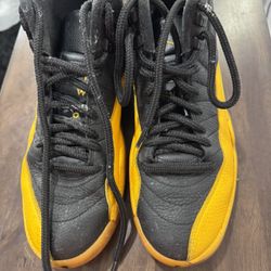 AIR JORDAN mens Men's Jordan Retro 12 "University Gold" Black/University Gold-black size 9