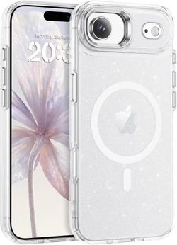 BENTOBEN Magnetic for iPhone Air  Case, Clear Sparkly Glitter Phone Case [Compat