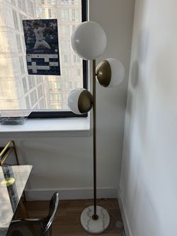 Pair of Gold Globe Lamps