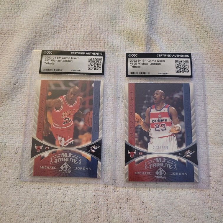 Michael Jordan 2 Card Lot /999 CGC Authentic 