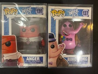 Funko Pop! Lot Disney Pixar Inside Out Anger #136 + Bing Bong #137