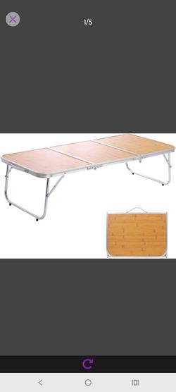Mini Small Camping Table 3FT Folding Picnic Table Foldable Low Camp Table Portable Short Aluminum Outdoor Short Floor Beach BBQ Yellow 35.2×15.7 inch
