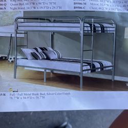 New Full/Full Metal Bunk Bed With Mattresses! 