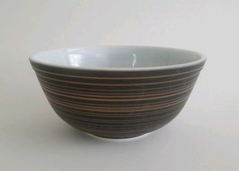 1965 Terra Brown Stripe Pyrex Bowl - 403, 2.5 QT, vintage bowl, retro design, home decor, vintage dishes Thumbnail