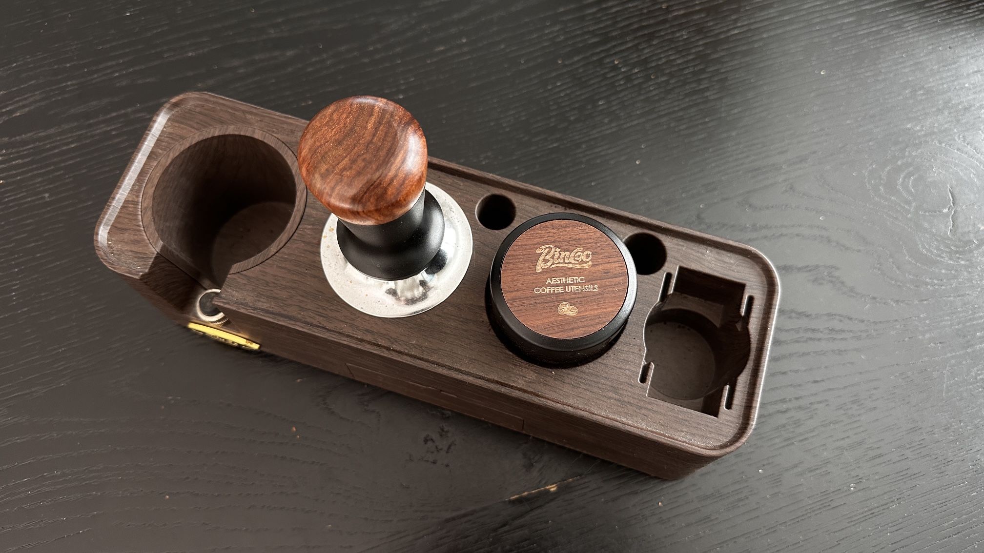 Bincoo 3piece set 55mm Coffee Tamper & Distributor Set (Wood Handle)