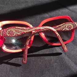 Sospiri Arabella Red Crystal Sunglasses Frames ONLY 58-17-130 Hand Made Italy 