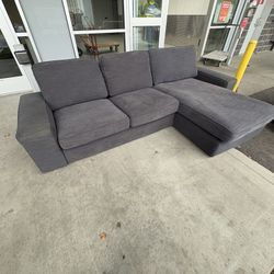 Modern Grey Sectional w/ Right Chaise — Clean + Comfy “WE DELIVER”