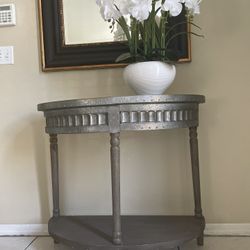Gray metal Wood Console/end Table