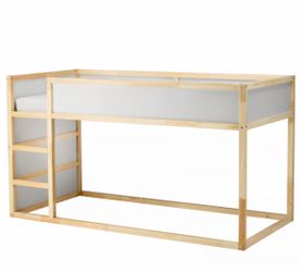 Ikea Kura Reversible twin bed with blue canopy