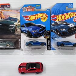 Hot Wheels Matchbox Mustang Lot. 4 Cars For One Price 