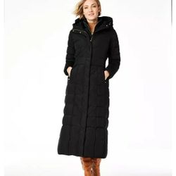 Cole Haan Hooded Down Maxi Puffer Coat