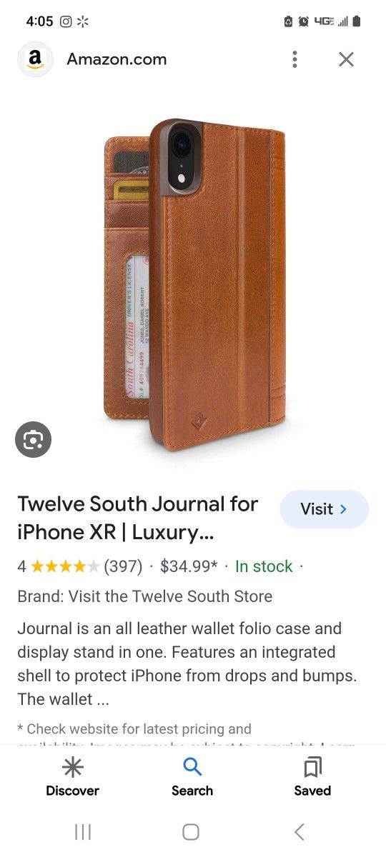 Journal leather wallet case for iPhone 7,8,6s,6 plus full leather wallet and display stand new.