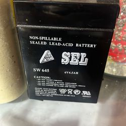 New SEL 6volt 4.5AH Battery