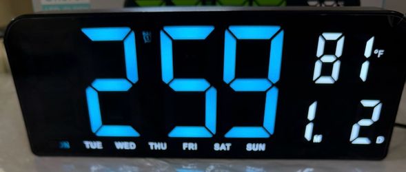 GH0707 LED Clock Time Alarm Snooze Temperature