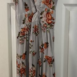 Women's gray floral sundress size large 