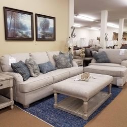 Traemore Linen Living Room Set /couch /Sofa and Loveseat 