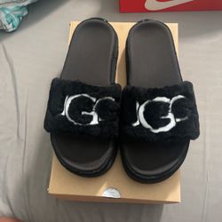 Ugg Fur Platform Slides 