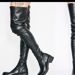 Black Knee High Boots
