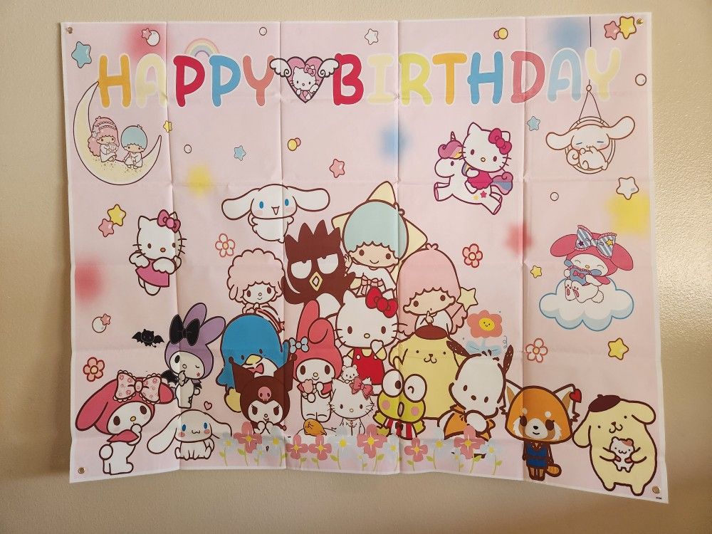 Hello Kitty And Friends Birthday Backdrop $7