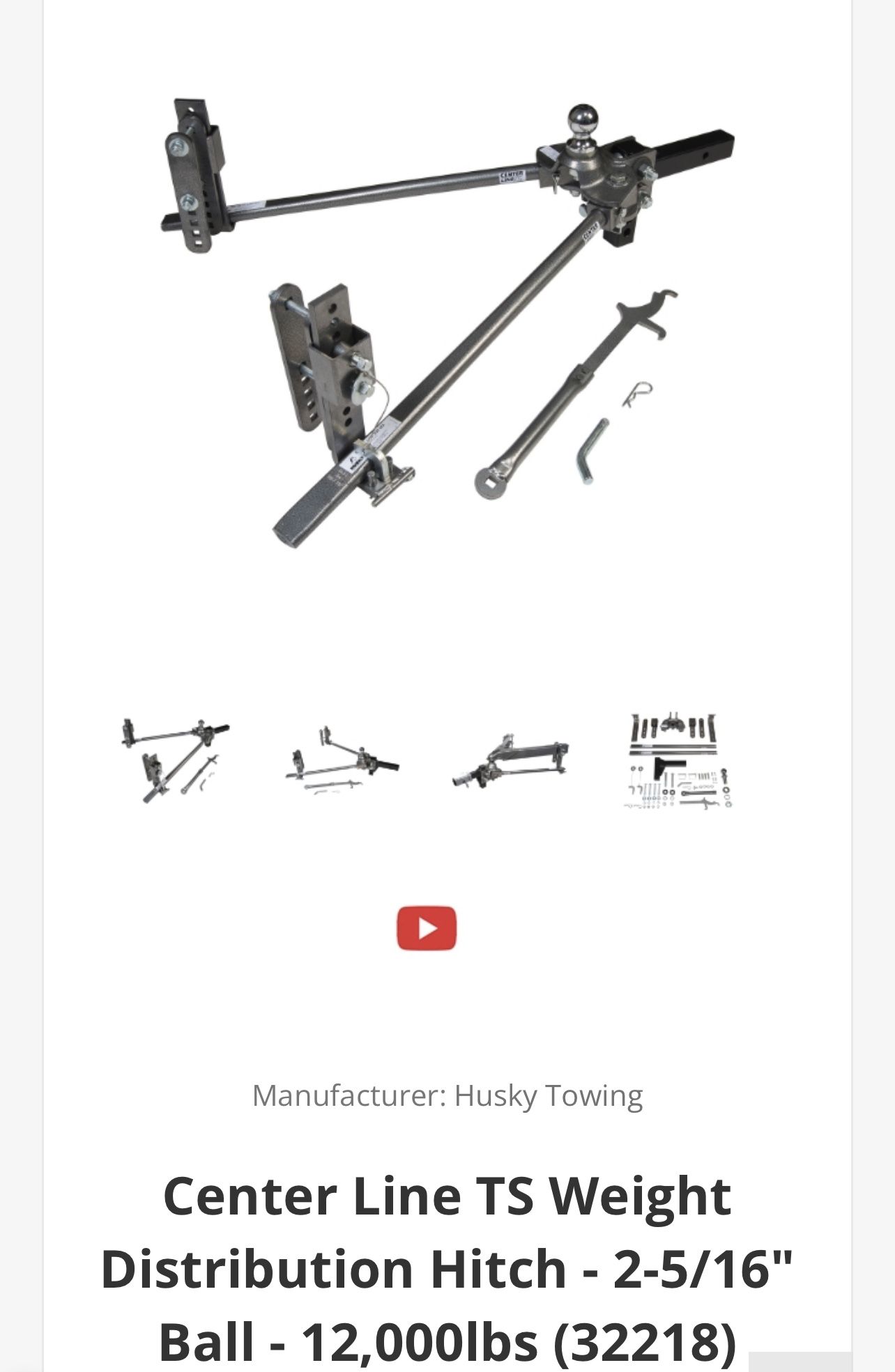 Husky Centerline TS Weight Distribution Hitch for Sale in Rochester, WA