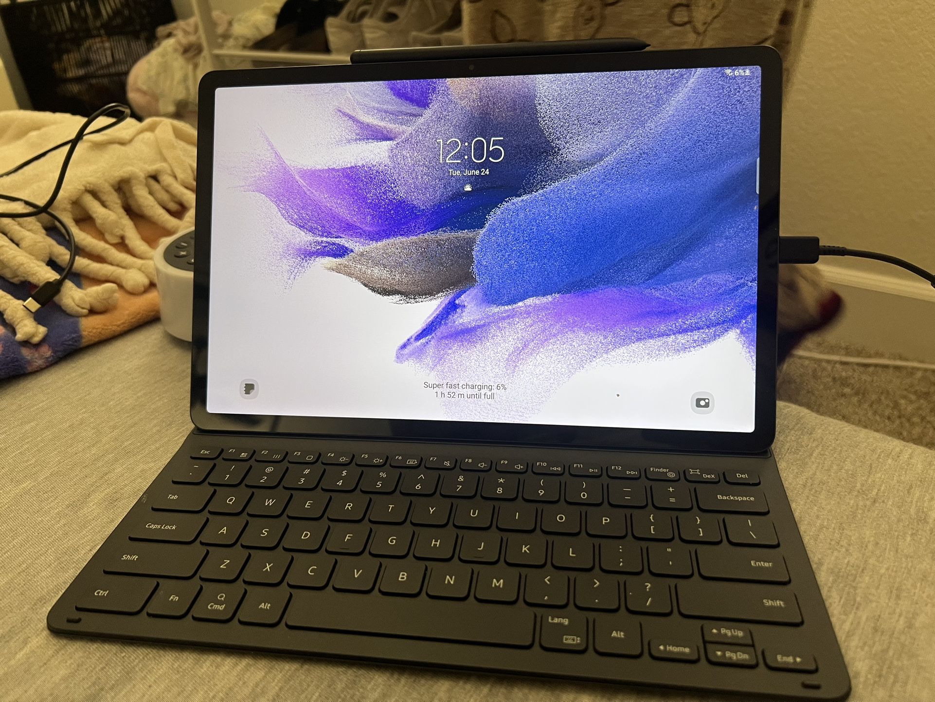 Galaxy Tab S7 FE w/ keyboard and pen