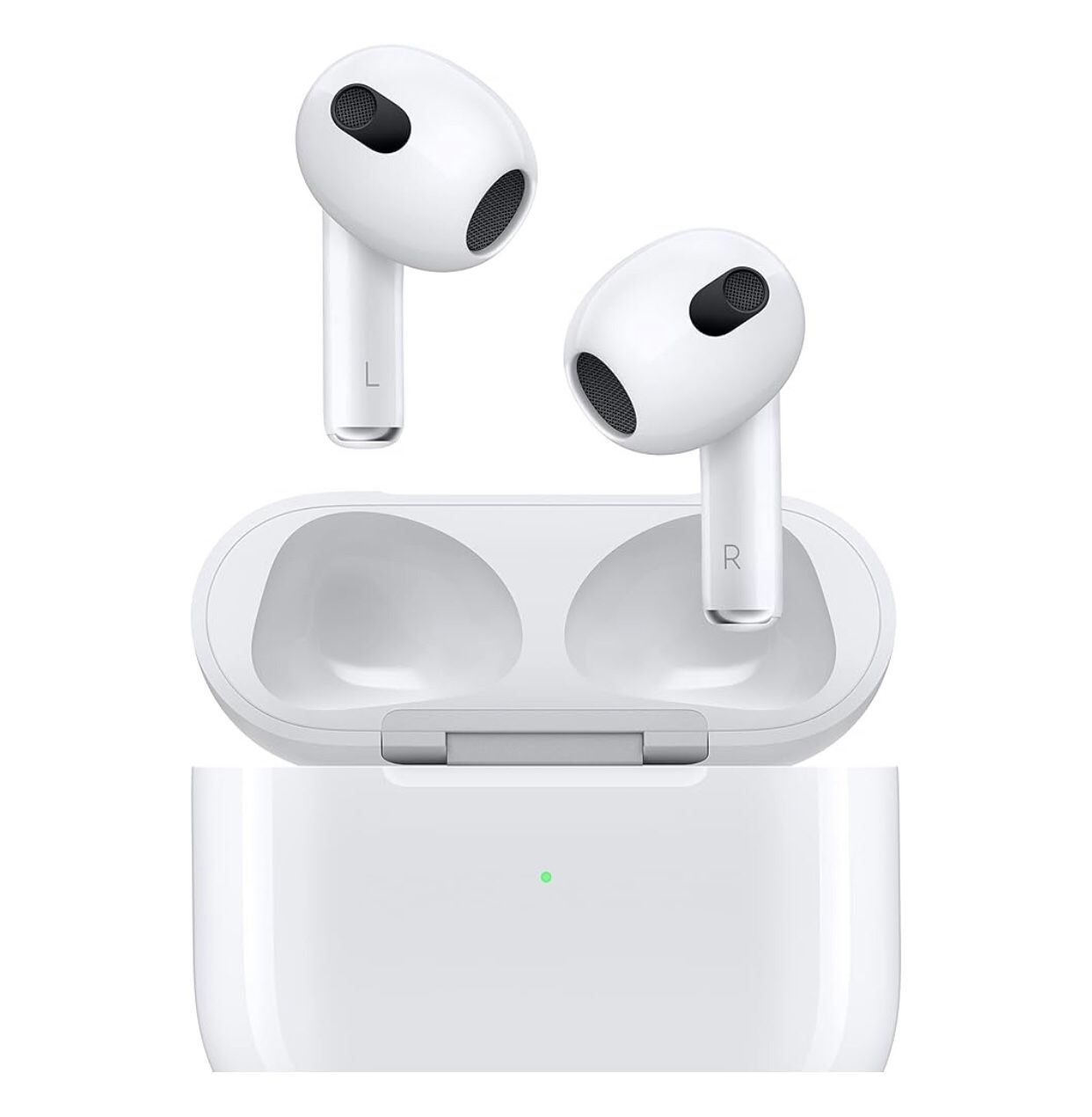 Apple AirPods (3rd Generation) Wireless Ear Buds, Bluetooth Headphones, Personalized Spatial Audio, Sweat and Water Resistant, Lightning Charging Case