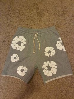 Denim Tears Grey Cotton Wreath Shorts - Size M