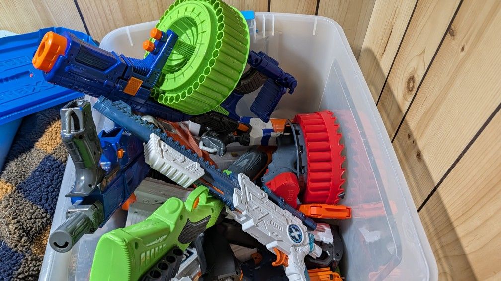 Bin Of Nerf Guns