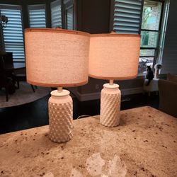 BRAND New 20.5" Ceramic Table Lamps Set of 2 - Modern Farmhouse & Boho Style