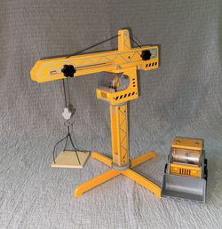 Hape Wooden Construction Crane and Front Loader