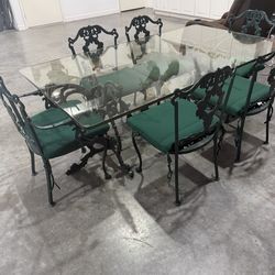 Antique metal table 6 foot by 3.5 foot