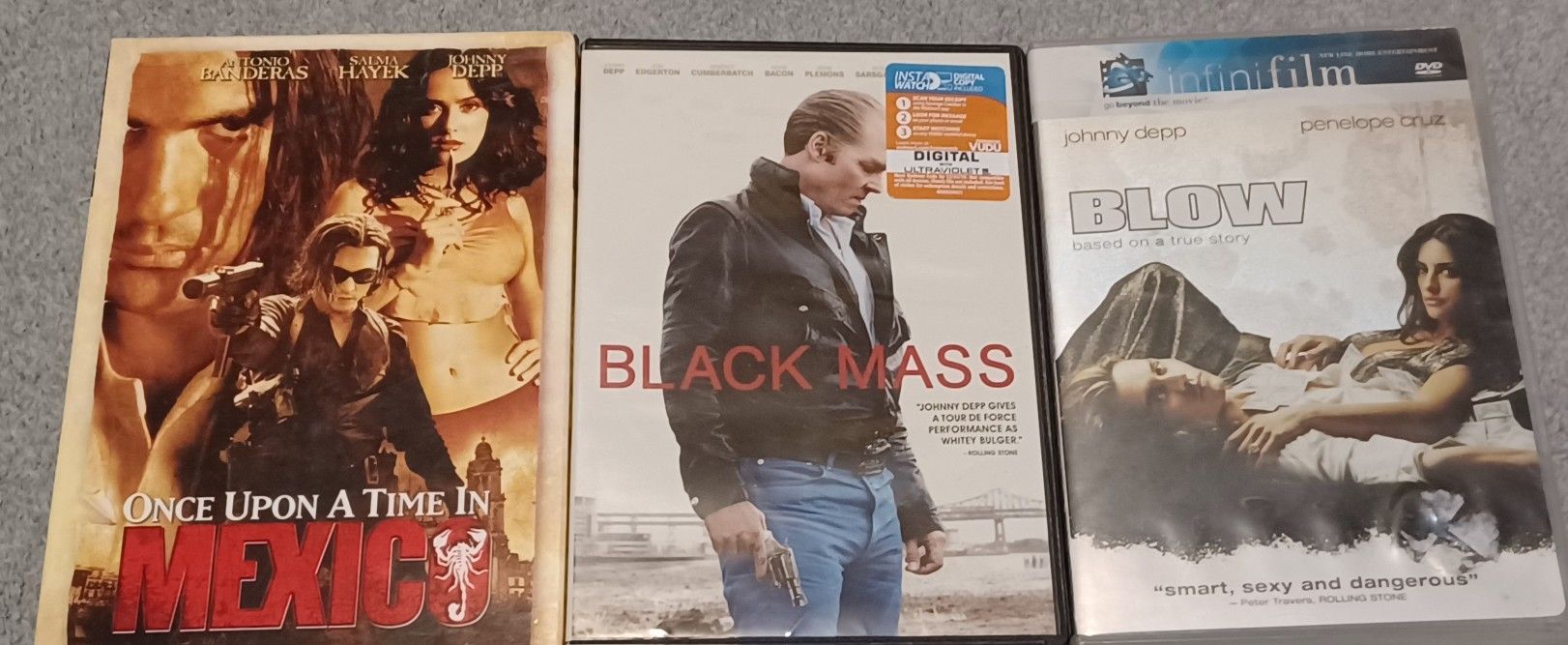 3 Gangster Movie Lot Black Mass Blow Once Upon Time Mexico Depp