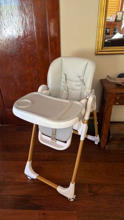 Baby High Chair with Tray and Wheels