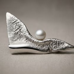 modernist sterling silver brooch or pendant