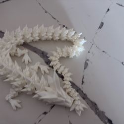White 3D Printed Dragon 