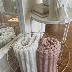 White & Pink Throws