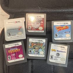 6 Nintendo DS Games Plus Case 