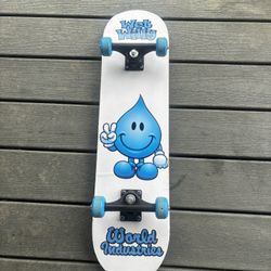 World Industries Wet Willy Complete Skateboard – White/Blue Graphic