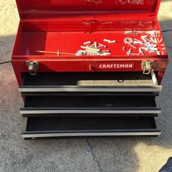Vintage USA Craftsman 3 drawer toolbox Chest / Mechanic’s tool box 