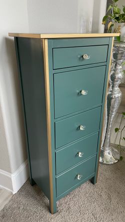 Refinished Emerald Green 5-Drawer Chest of Drawers