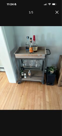 Industrial style bar cart