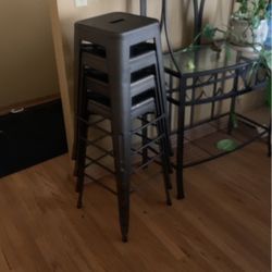 4 Barstools and Bakers/Wine Rack