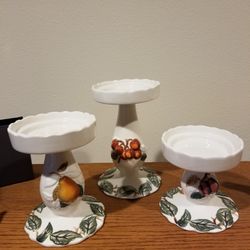 Set Of 3 Charter Club Home Summer Grove Pillar Candle Holders 