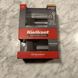 Kwikset signature series Singapore satin nickel exterior/interior door handles (2 available)