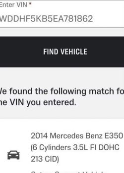 2014 Mercedes Benz E 350 Engine 3.5L Car part